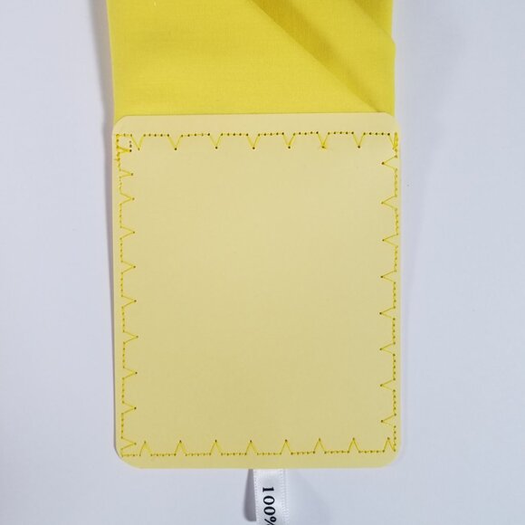 NEW Yellow 100% Cotton Pre-Folded Pocket Square Handkerchief Insert - Picture 4 of 5